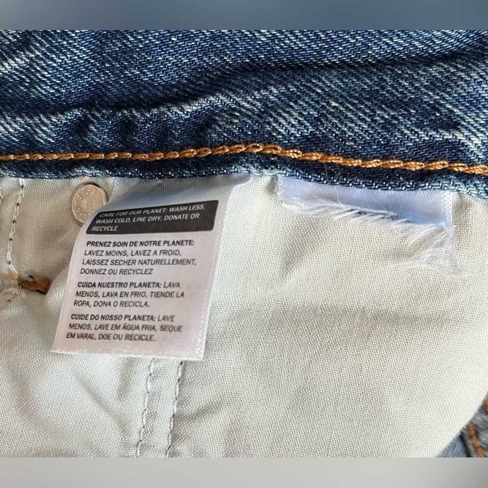 Levi's Premium Baggy Dad Wide Leg Jeans Women's Sz 34 Medium Wash distressed - Picture 6 of 6